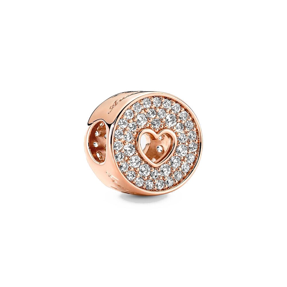 Rose Gold 925 Sterling Silver Sparkling Flower Mum Heart Charm Bead Fit Original Bracelet DIY Jewelry For Women Gift