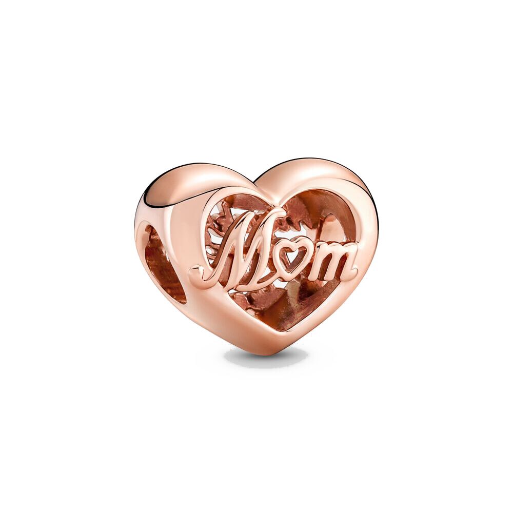 Rose Gold 925 Sterling Silver Sparkling Flower Mum Heart Charm Bead Fit Original Bracelet DIY Jewelry For Women Gift